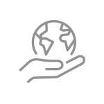 Icon of hand holding the world