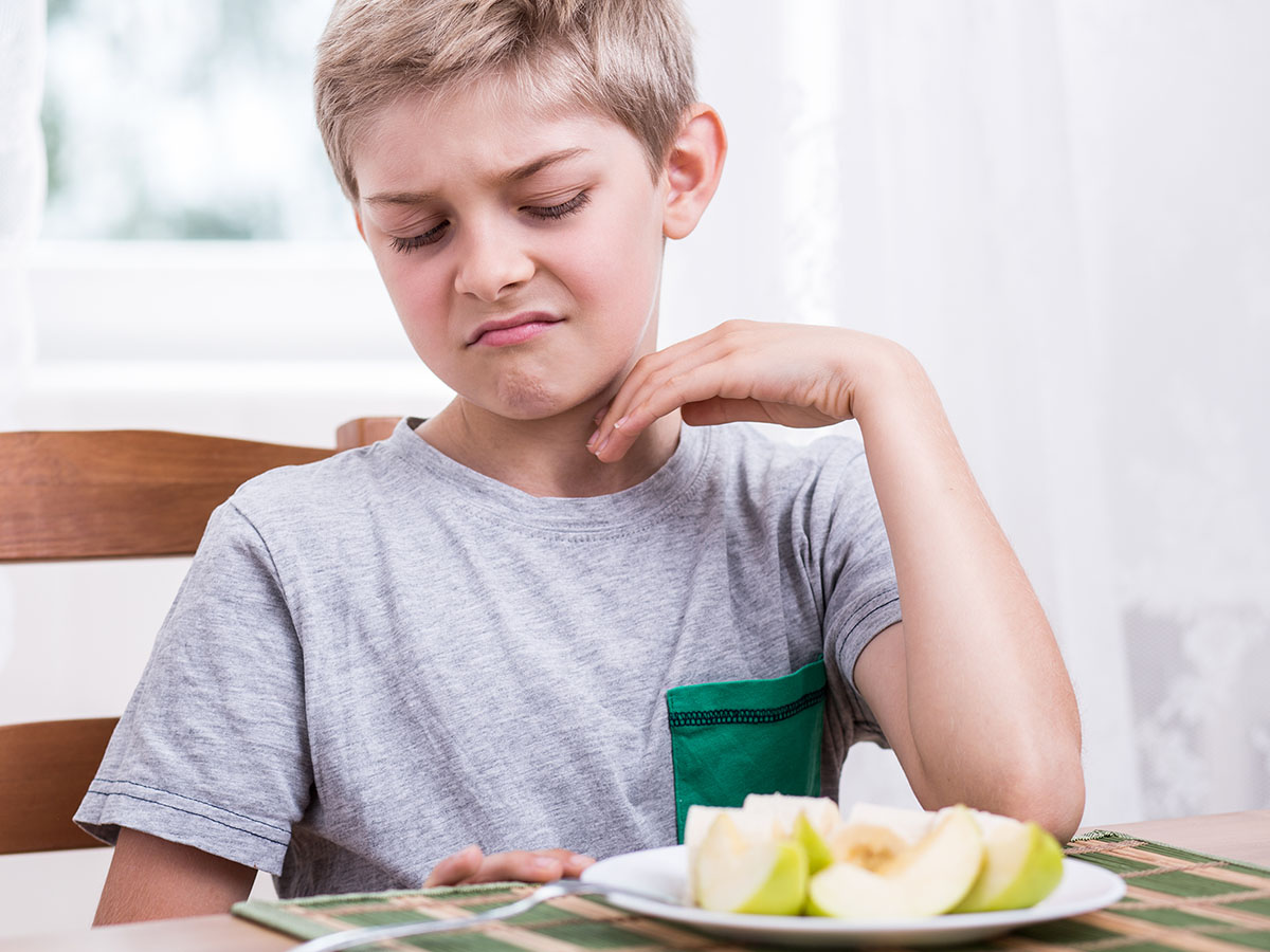 Kid not wanting to eat his food
