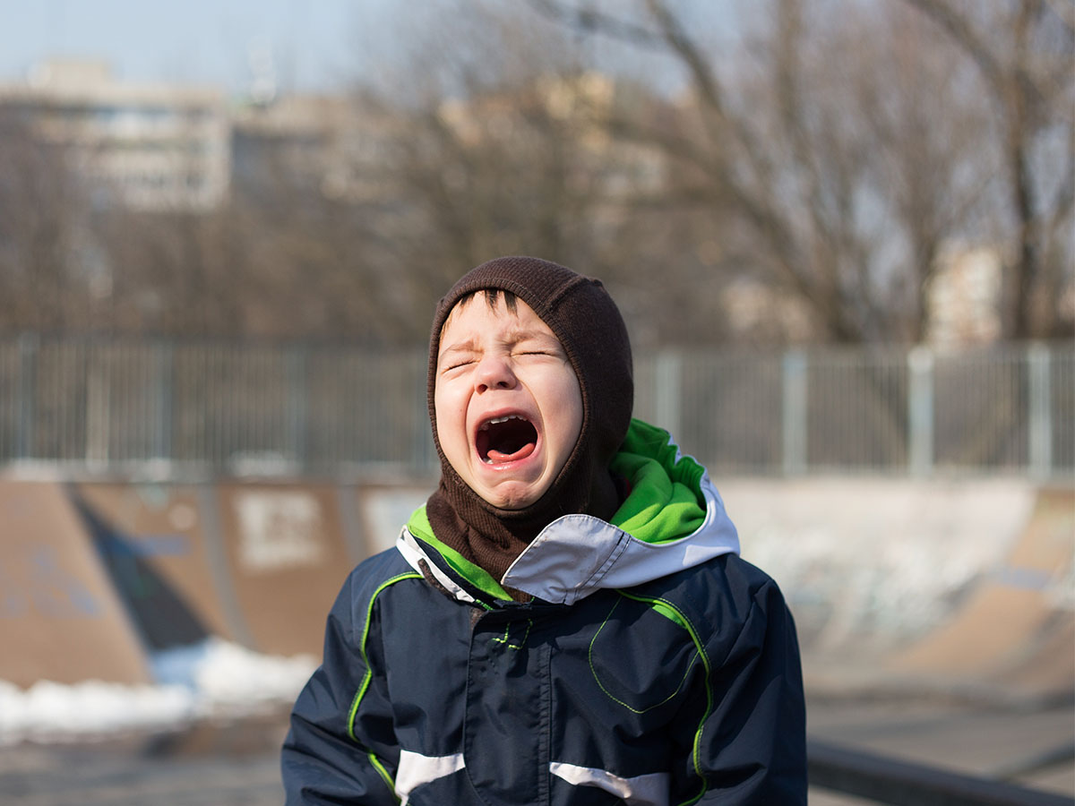 Little boy throwing a tantrum