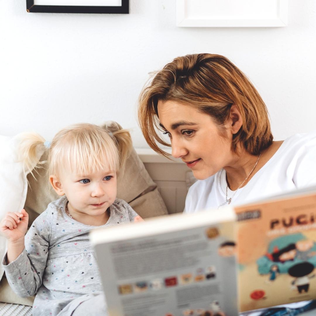 Child reading a book
