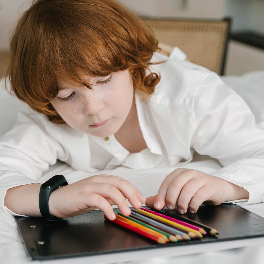 autistic child playing