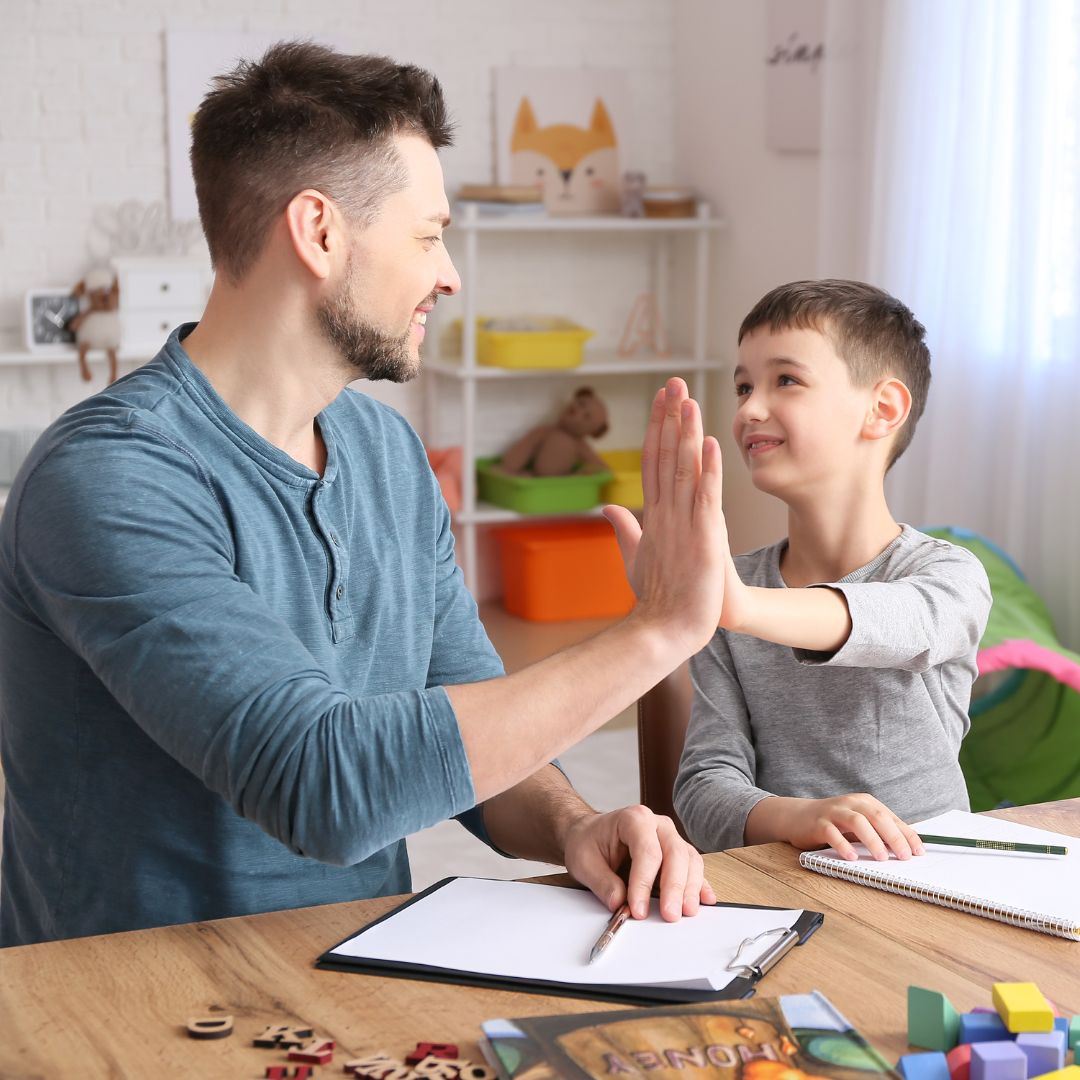 ABA therapist with Autistic boy
