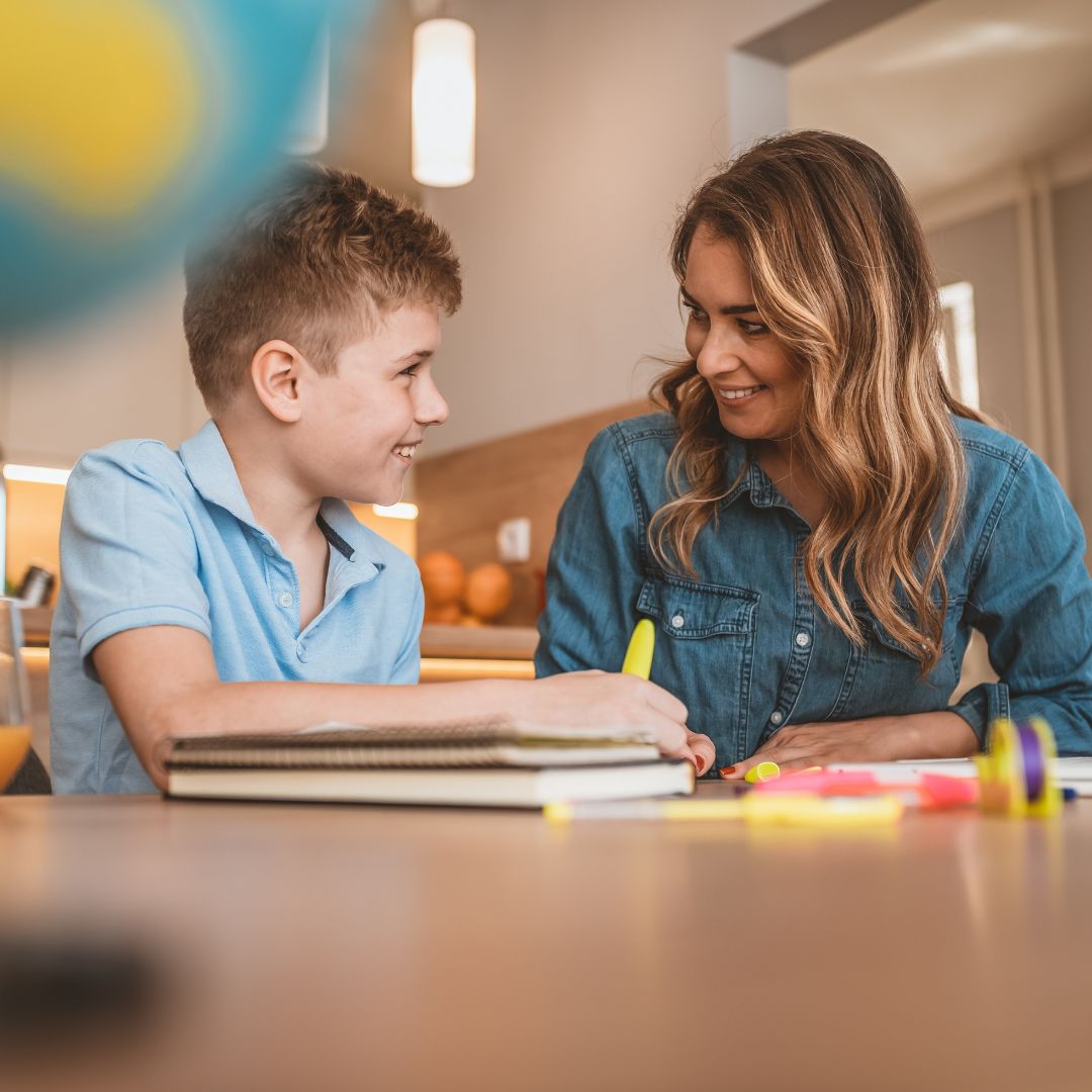 student with teacher