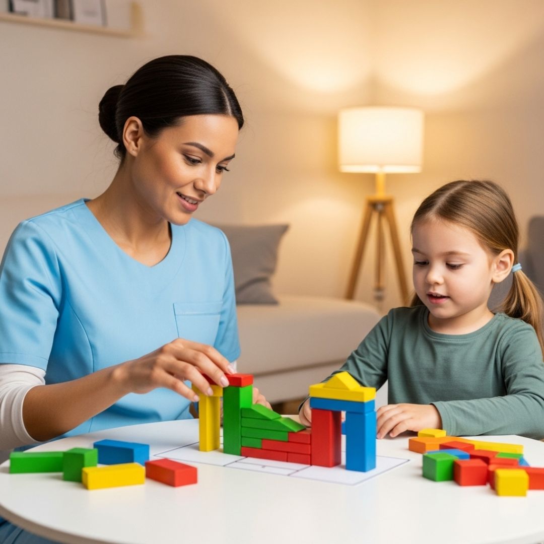 therapist playing with child 
