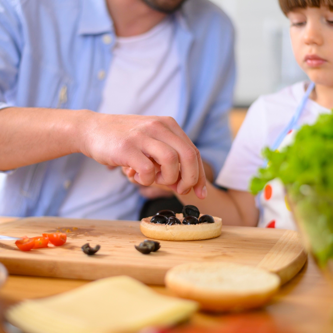 image of an autistic child cooking
