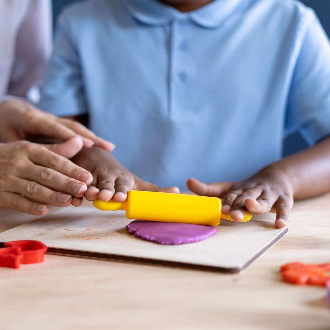 image of an autistic child getting therapy