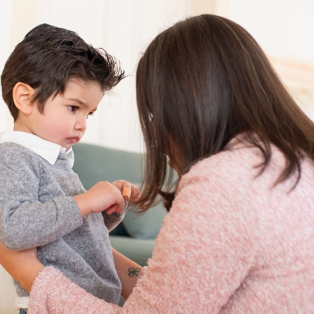 autistic child with a therapist