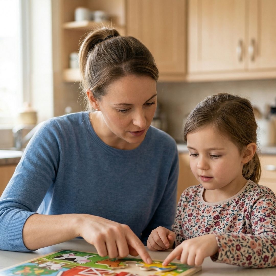 child playing with an adult