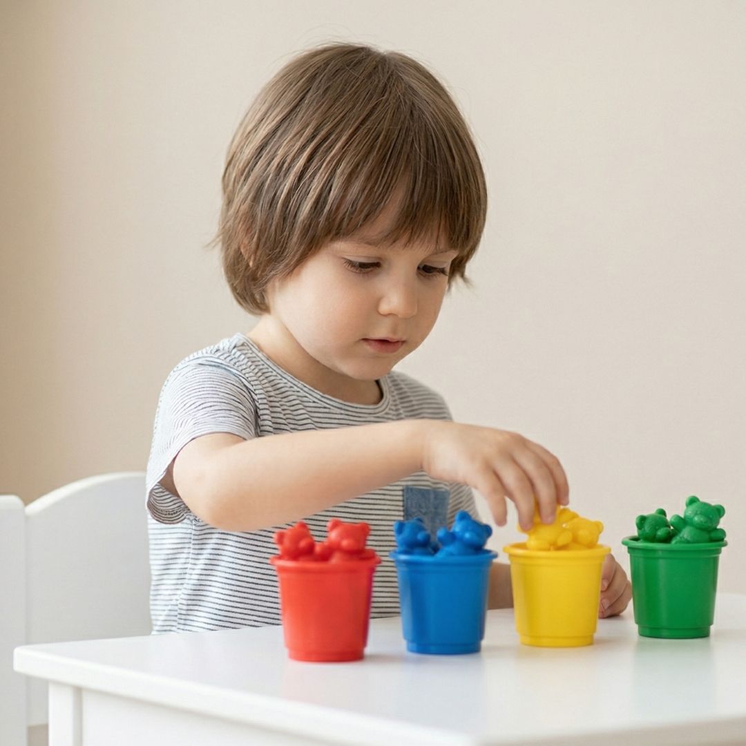 child playing with toys